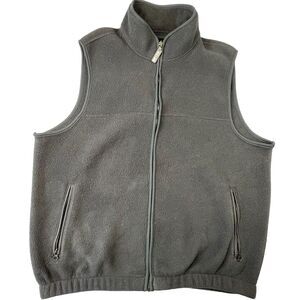 Eddie Bauer Mens‎ Ebtek Vest Size Large Tall LT Black Full Zip Polartec Fleece